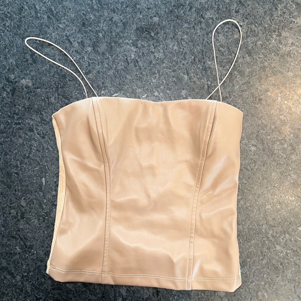 Mixologie Faux leather top size S